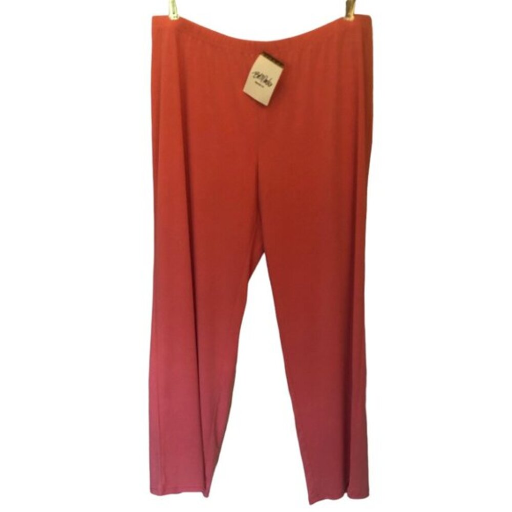 NWT Bob Mackie Wearable Art watermelon-pink pants sz XL